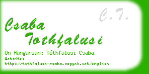 csaba tothfalusi business card